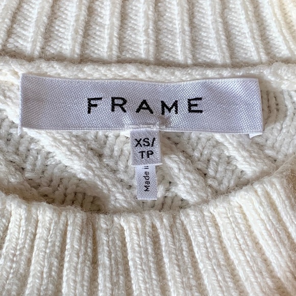 Frame Denim Fringe Knit Sweater Ivory S - Picture 7 of 15